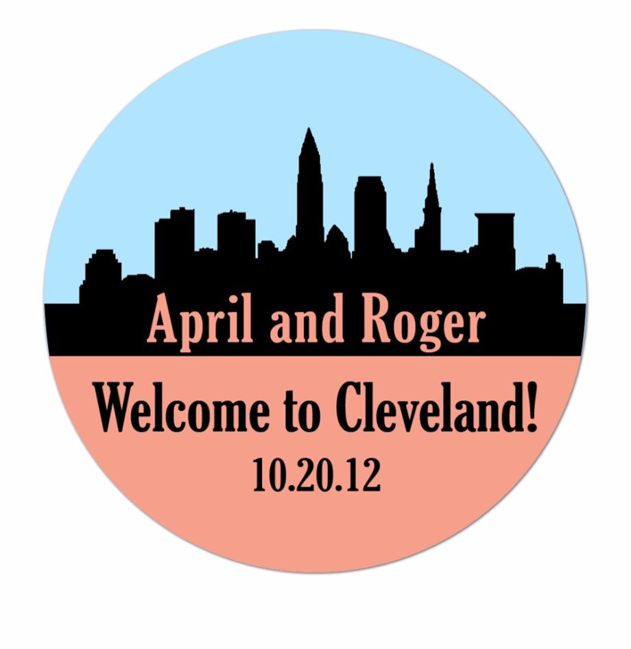 Cleveland Skyline Personalized Sticker Skyline