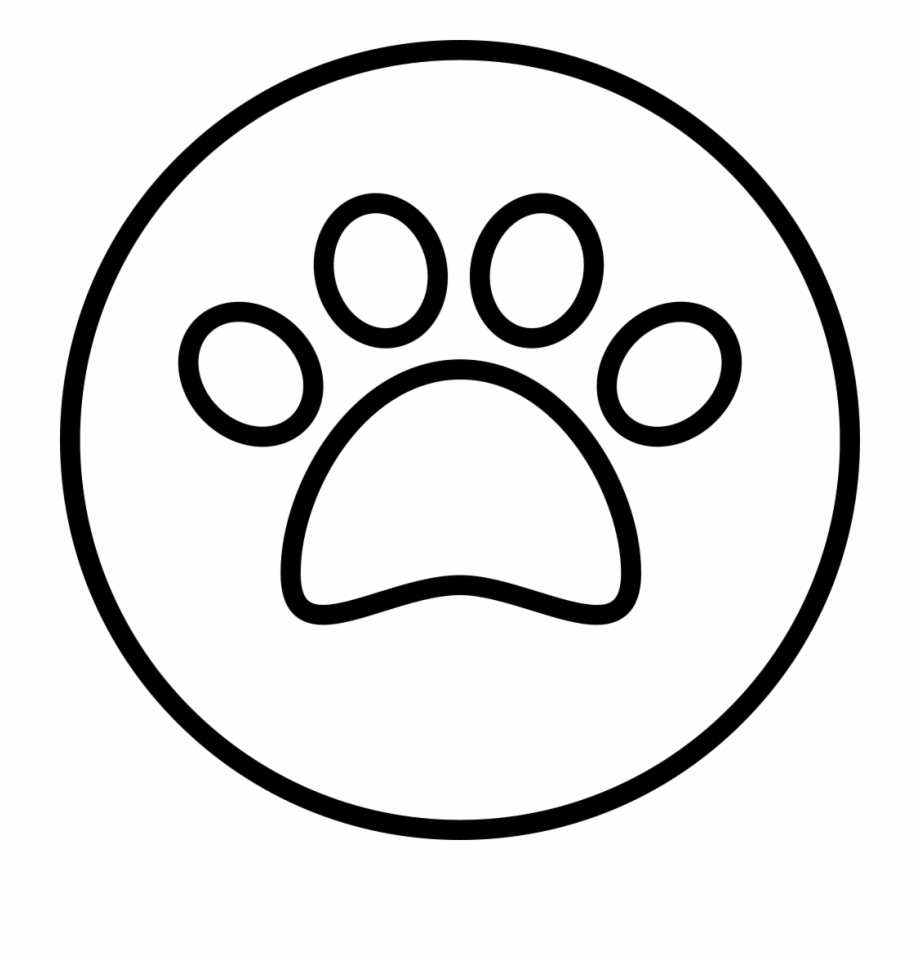 Paw Print Outline Png Circle