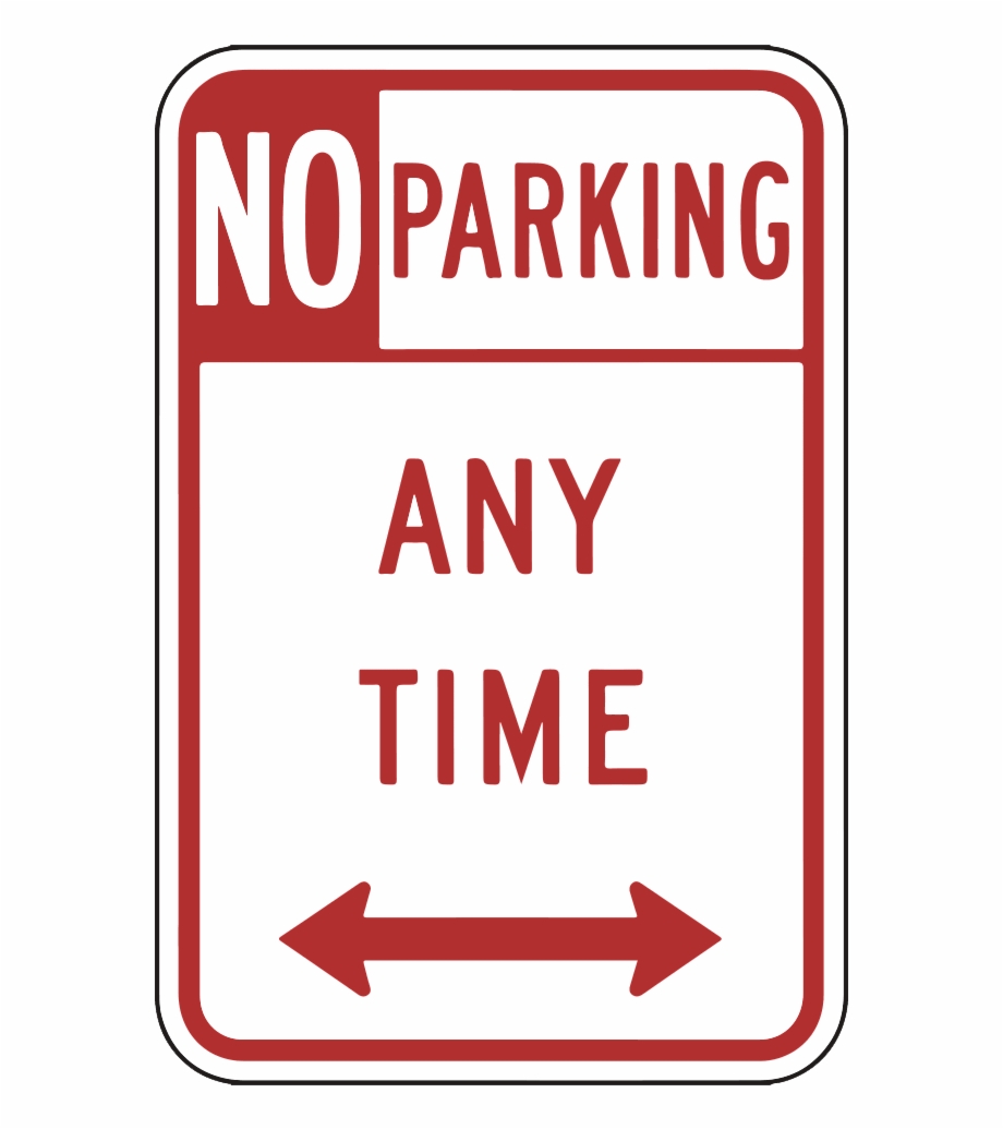 No Parking Anytime With Arrows Sign