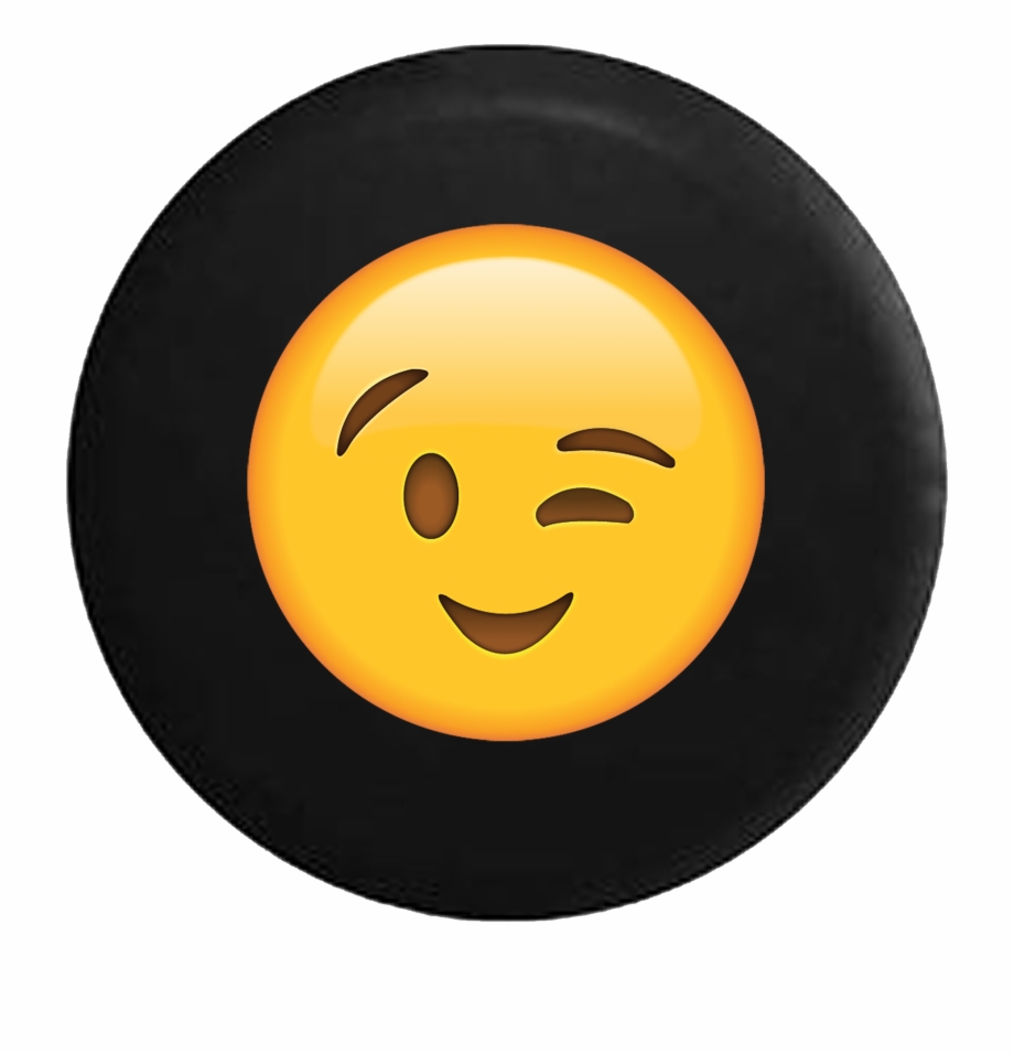 Winking Text Emoji Smiling Face Circle