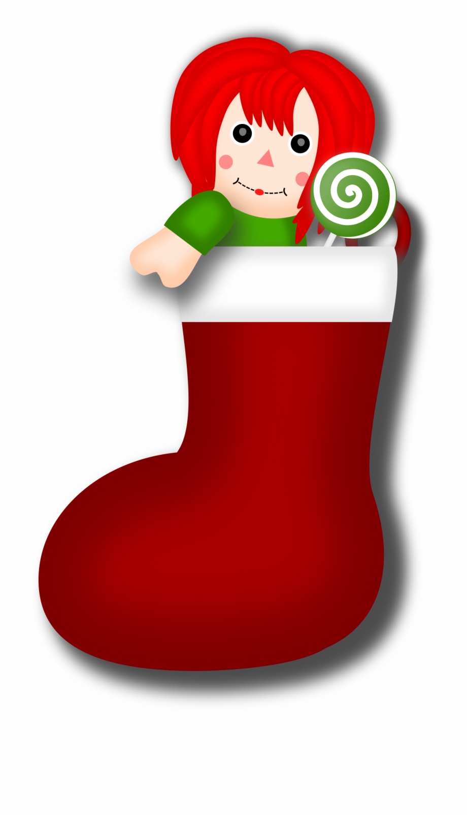 Stocking Clipart Christmas Cartoon Doll Png
