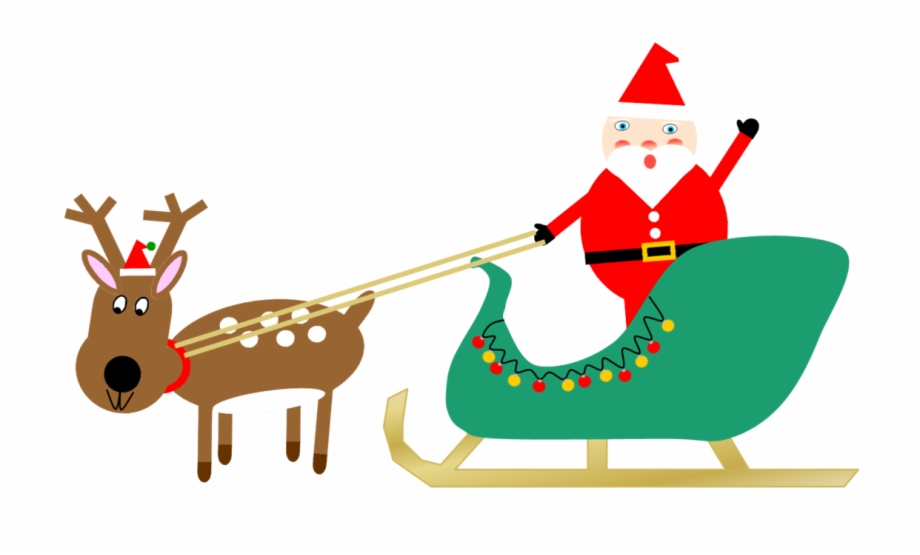 Santa Sleigh And Reindeer 1