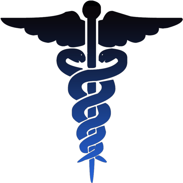 Caduceus Medical Symbol Black Blue Medical Symbol No