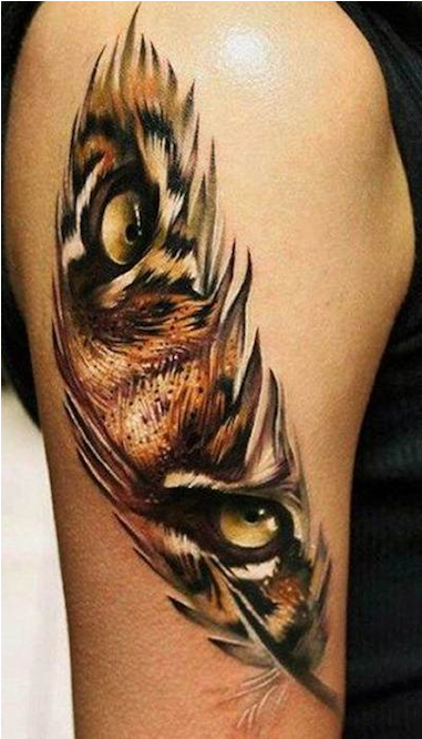 More Amazing Feather Tattoos Tiger Eyes Tattoo Small