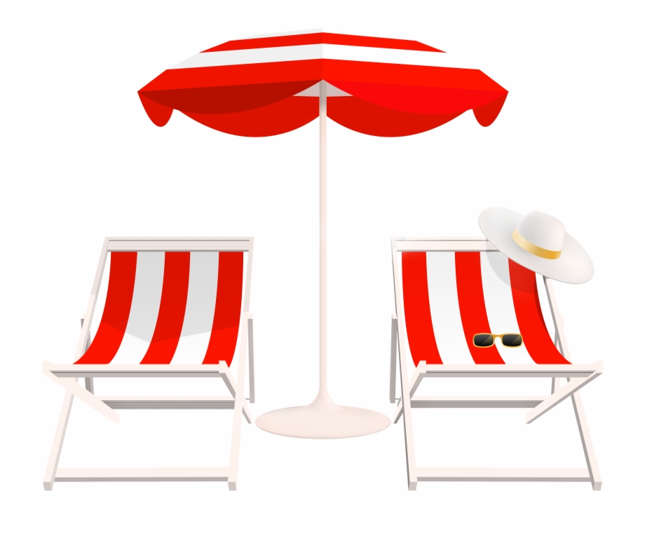 Beach Umbrella And Chairs Png Clip Art
