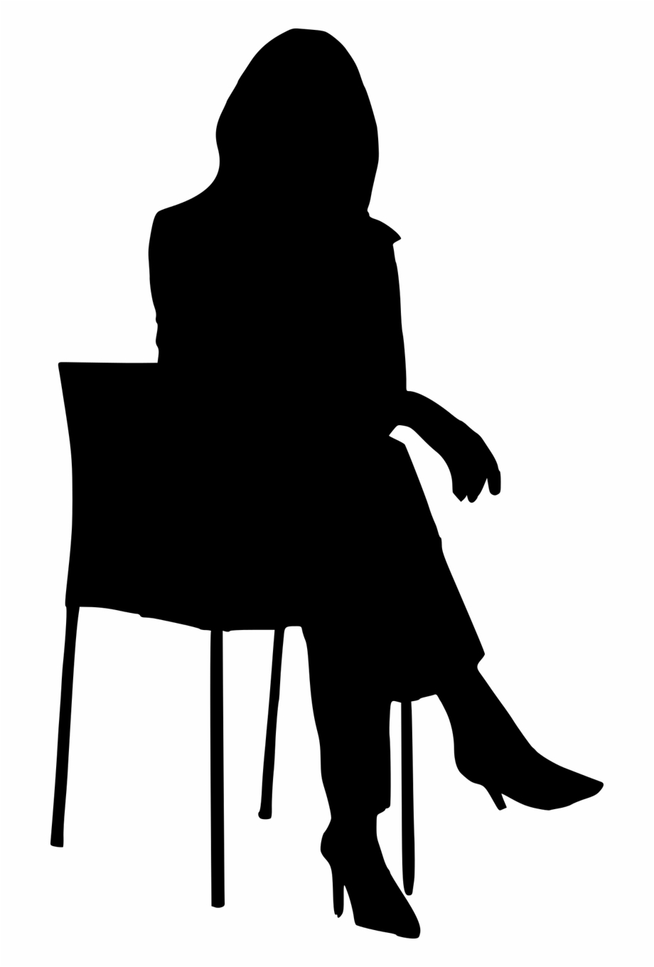 Woman Sitting On Chair Silhouette Png