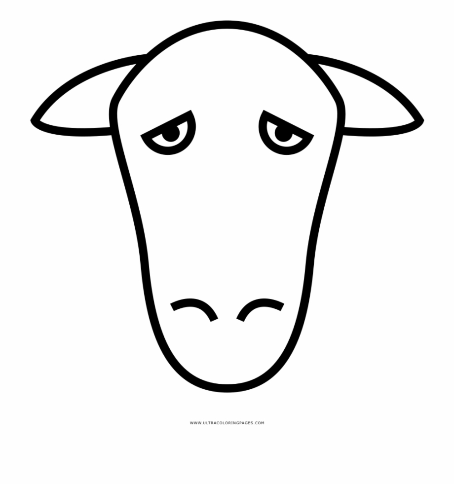 Sheep Head Coloring Page Drawing