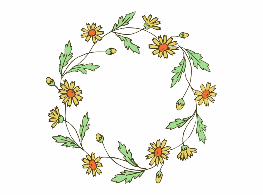 Download Flower Wreath Clipart Transparent Background Black And