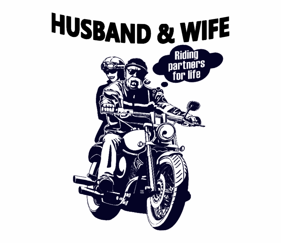 husband and wife riding partners for life clipart
