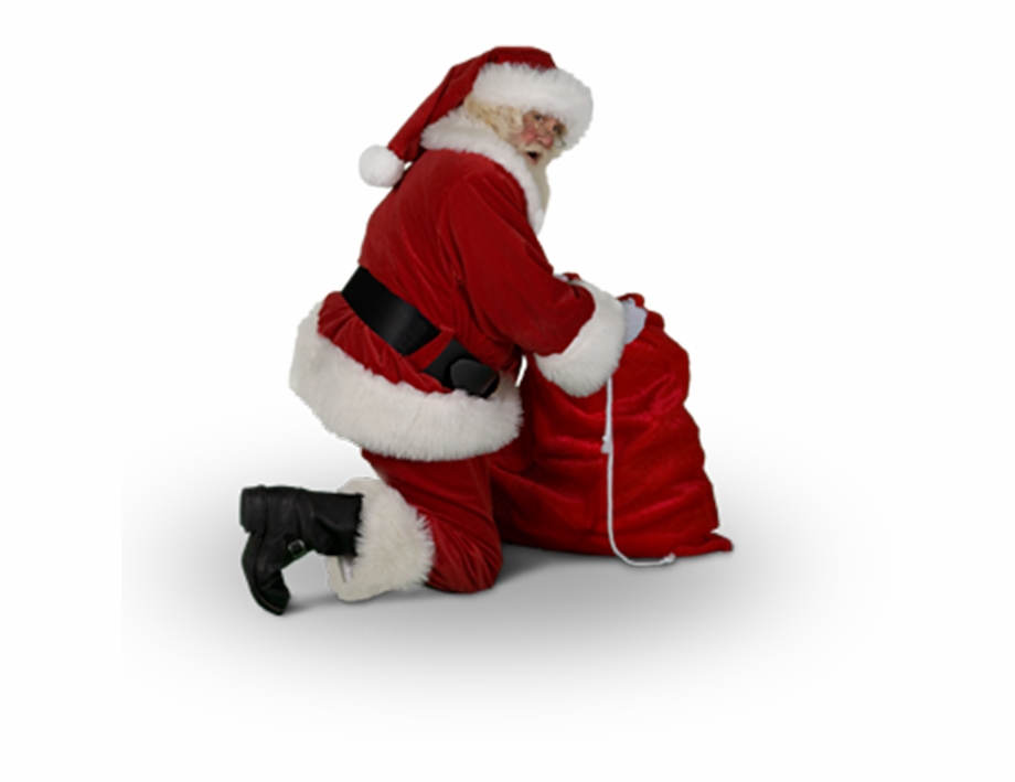 Catch Claus In Santa Claus Kneeling Png