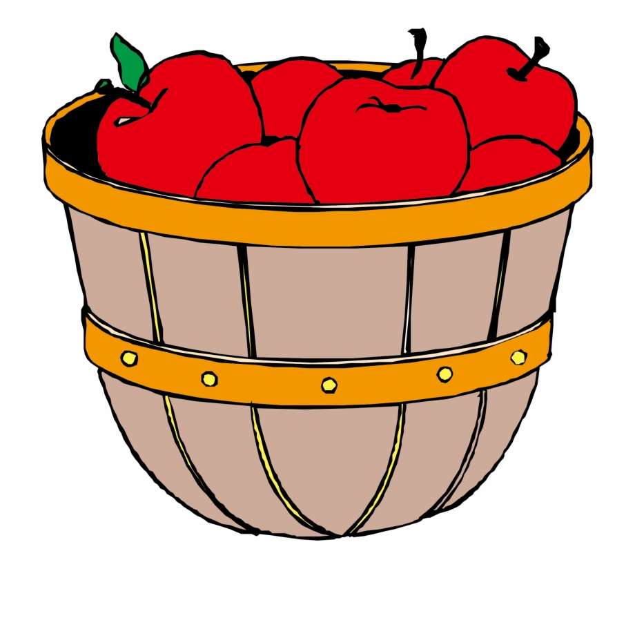 Apple Oka Orchard Cartoon Basket Of Red Apples