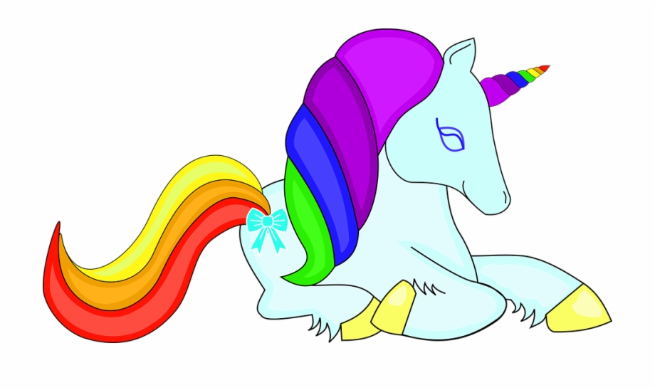 Unicorn Rainbow Cute Pretty Colorful Horse Animal Cartoon