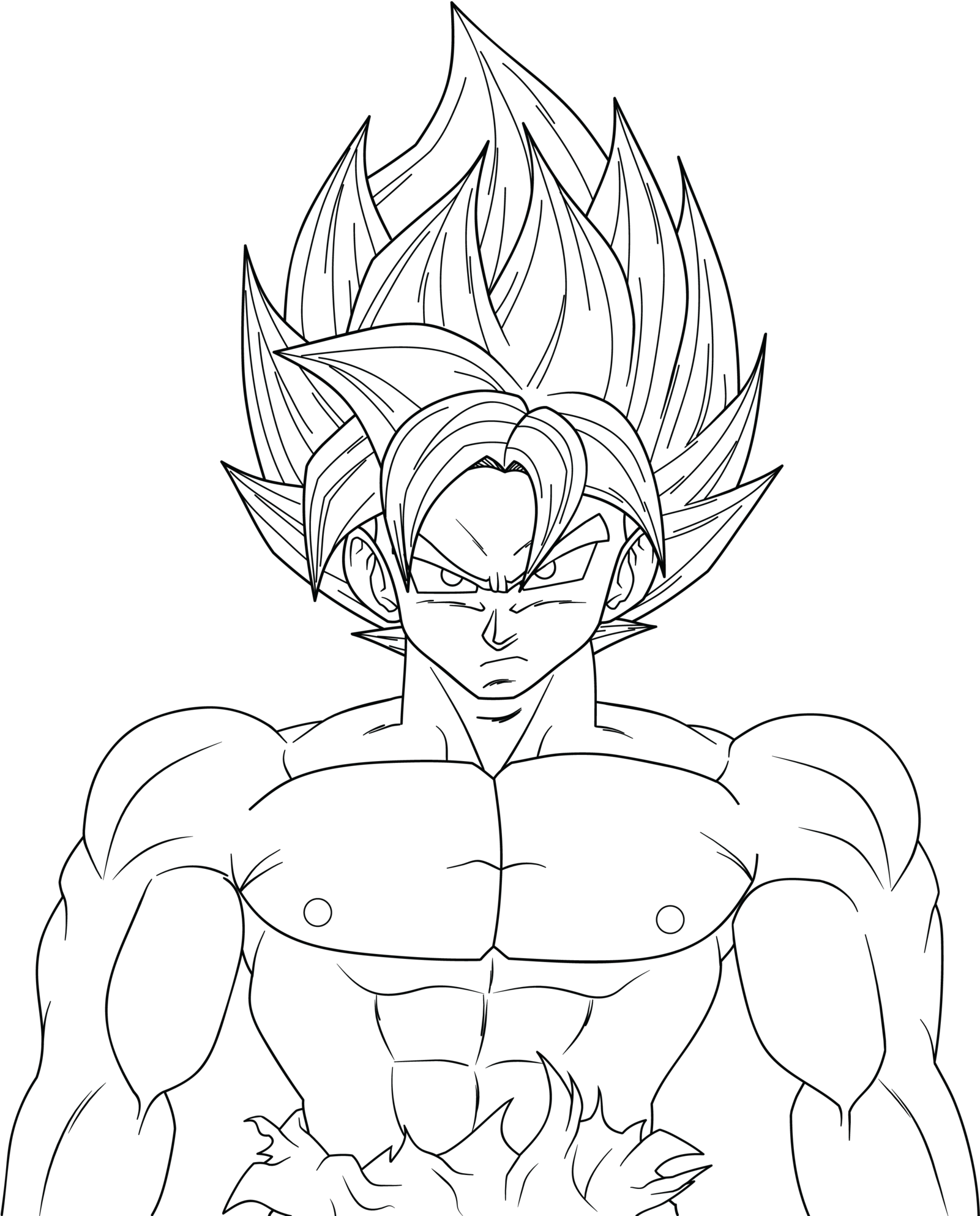 Collection Of Goku Ultra Instinct Coloring Pages - Clip Art Library.