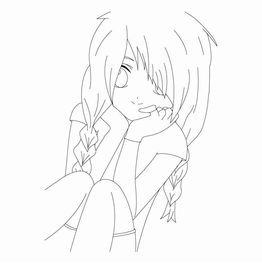 Boy Lineart Line Art Girl Anime Png