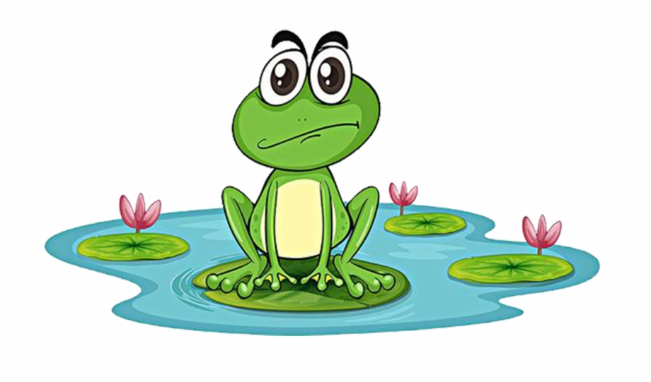 Frog In A Pond Cartoon
