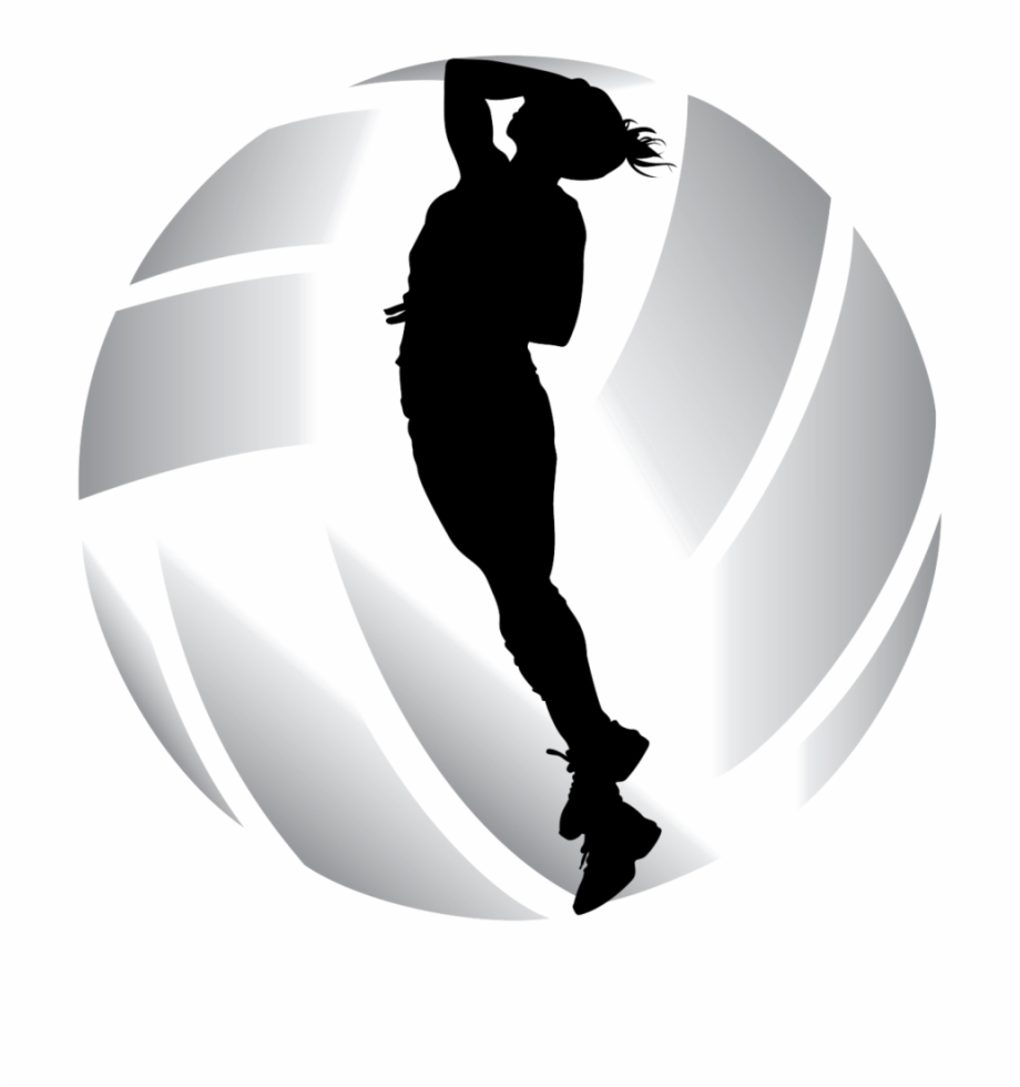 Download Girls Volleyball Silhouette Clipart Beach Black Volleyball