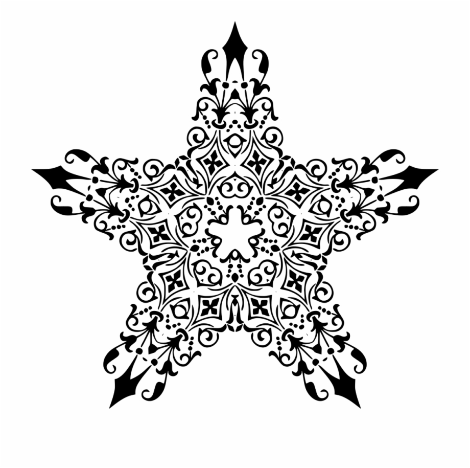 Download Png Decorative Star Black And White