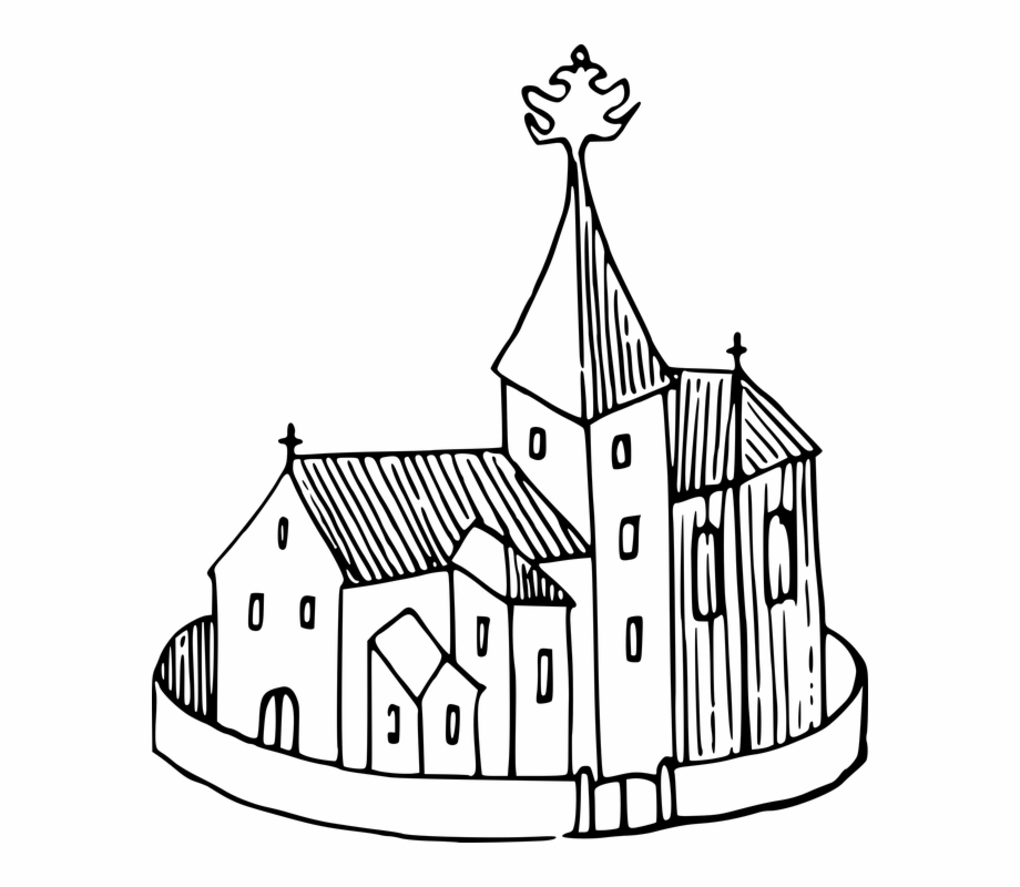Building Christian Church House Religion Sketch Sketsa Gambar