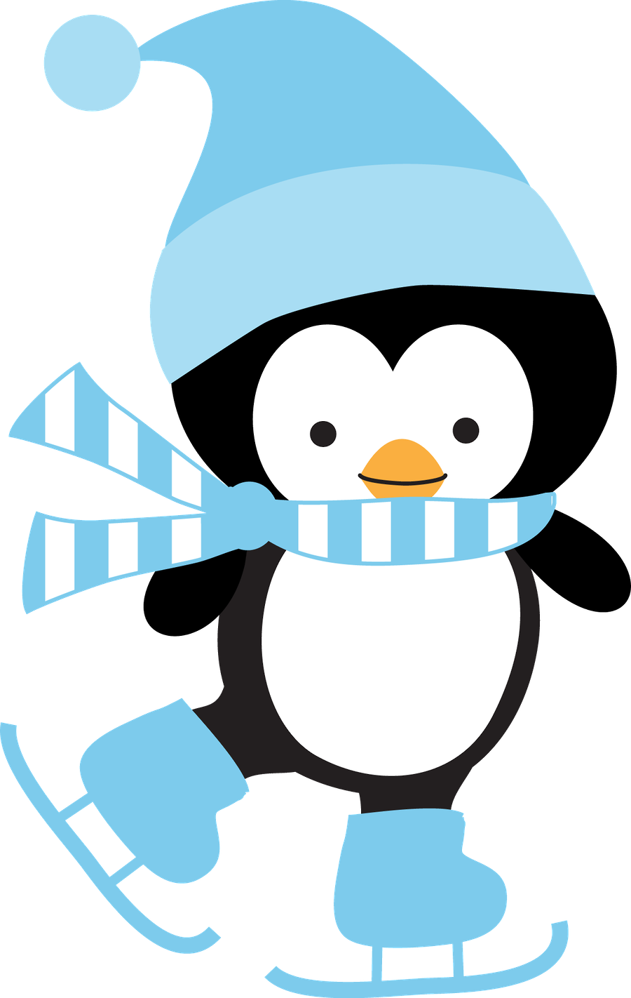 Winter Clipart Penguin Ice Skating Clipart
