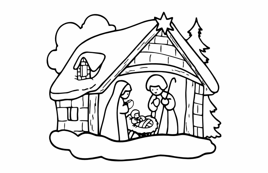 Christmas Black And White Christmas Nativity Clipart Christmas