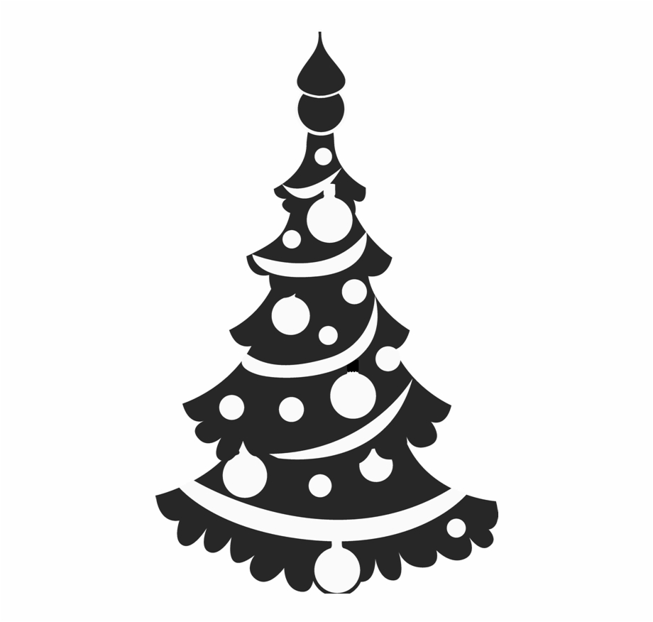 christmas tree png black and white
