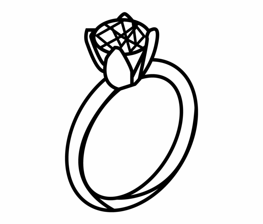Engagement Ring Line Art