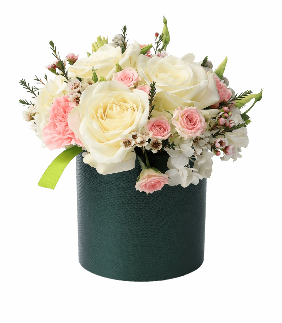 Round Sewed Flower Box With Lid Tube Flower