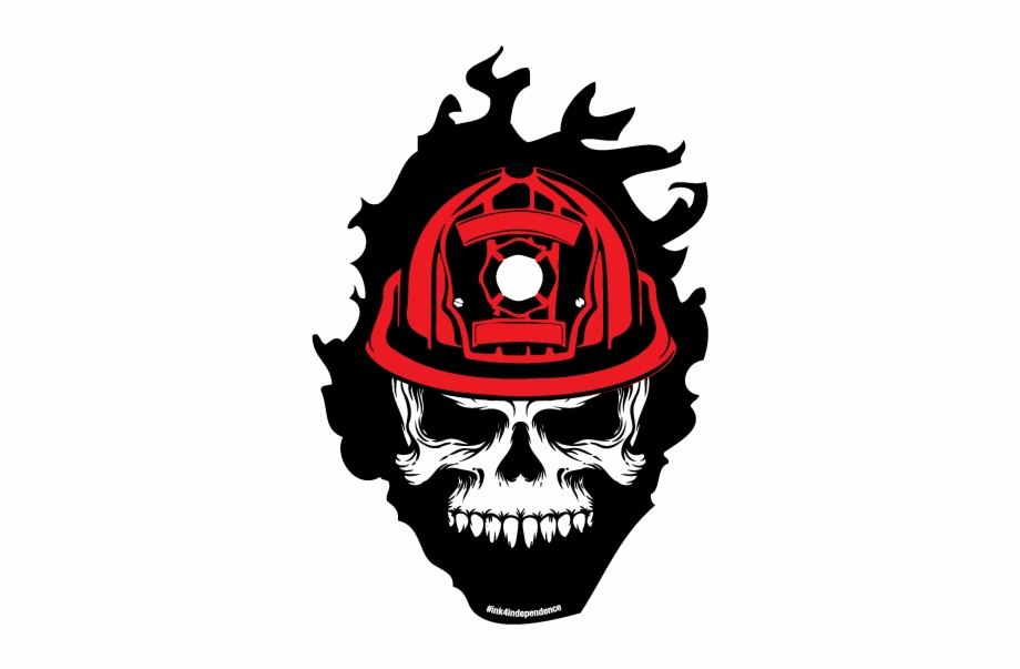 Firefighter Skull With Flames Decal Spartan Helmet Logo