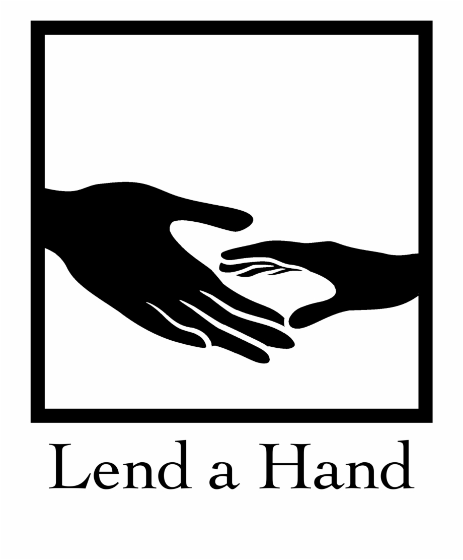 Lend A Hand Logo Black And White Rotary