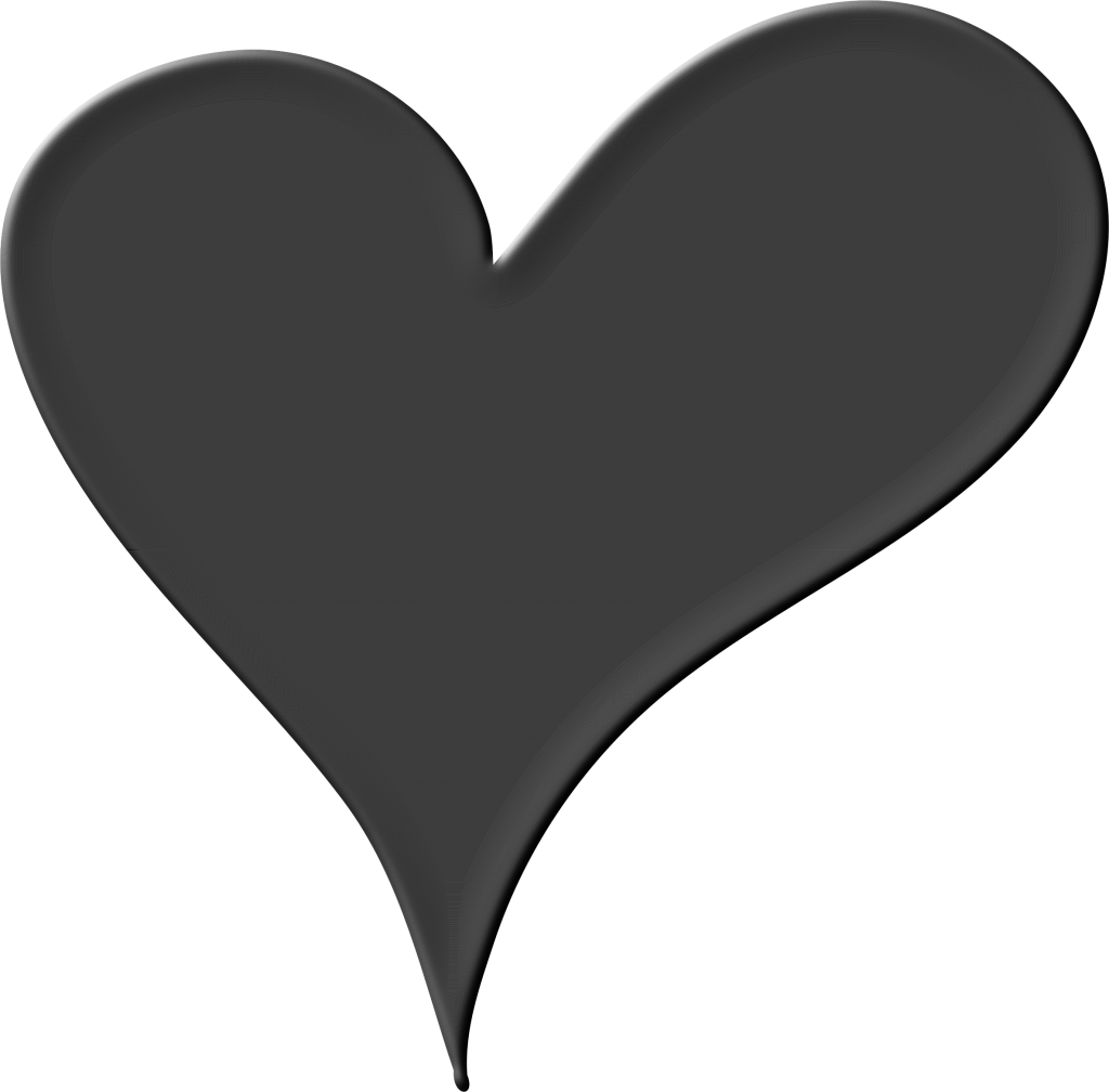 Black Heart Png Pic Heart Black White Png