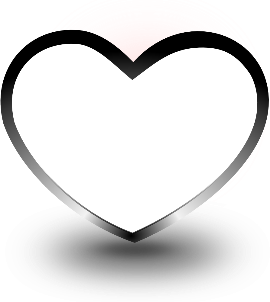heart clipart black and white
