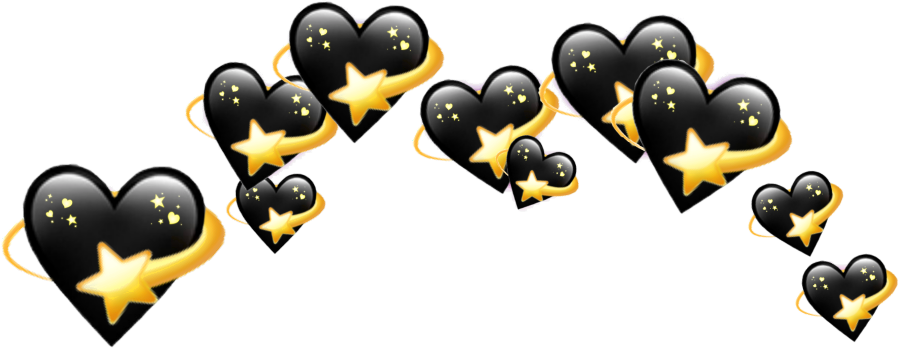 Black Hearts Heart Crown Crowns Emoji Tumblr Aest