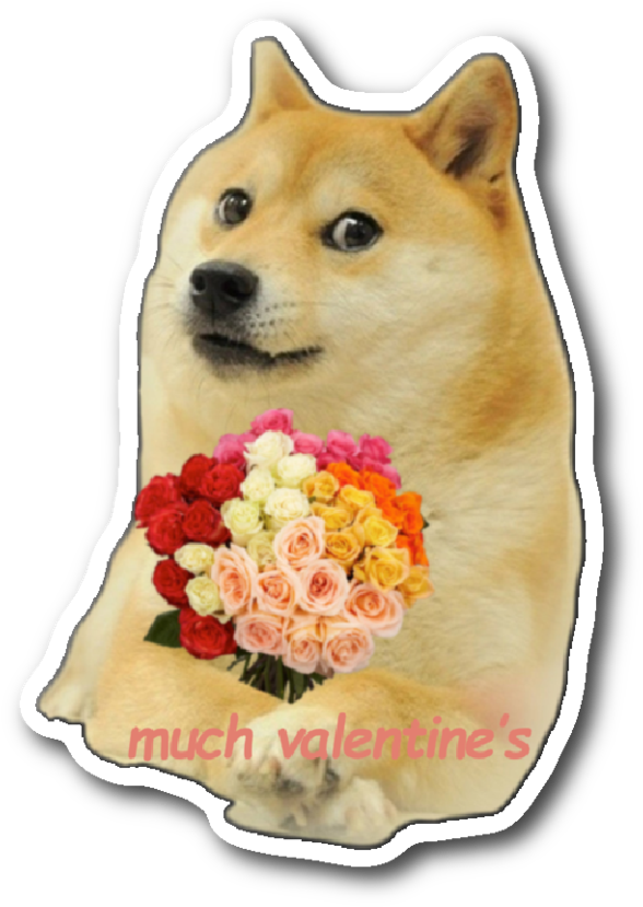 Doge Valentine Sticker By Gazuastore Shiba Inu Wow