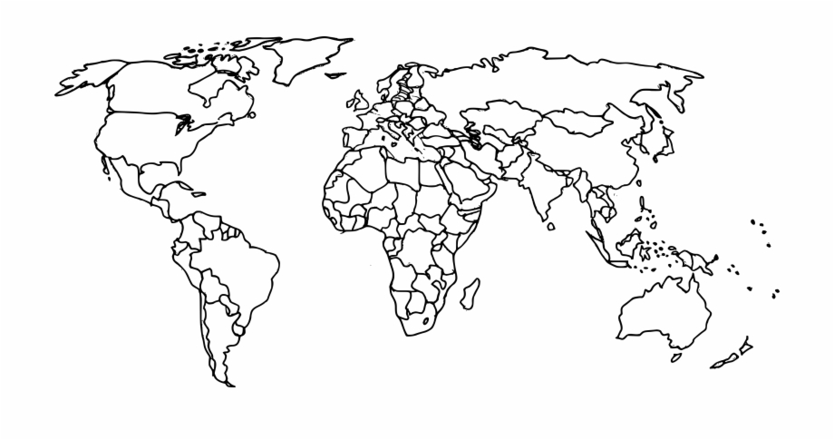 Free Download World Map Plain Black And White