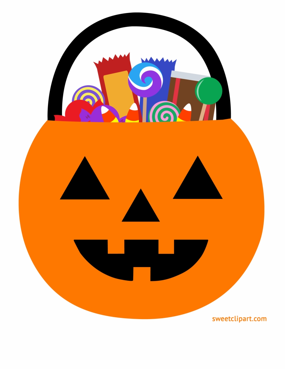 Halloween Pumpkin Pail With Candy Clipart Pumpkin Candy