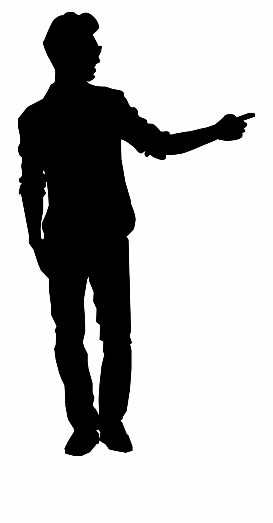 Man Pointing Silhouette Clipart Png Man Pointing Silhouette