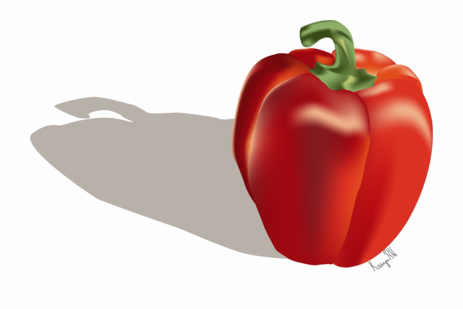 Png Black And White Red Bell Pepper Red