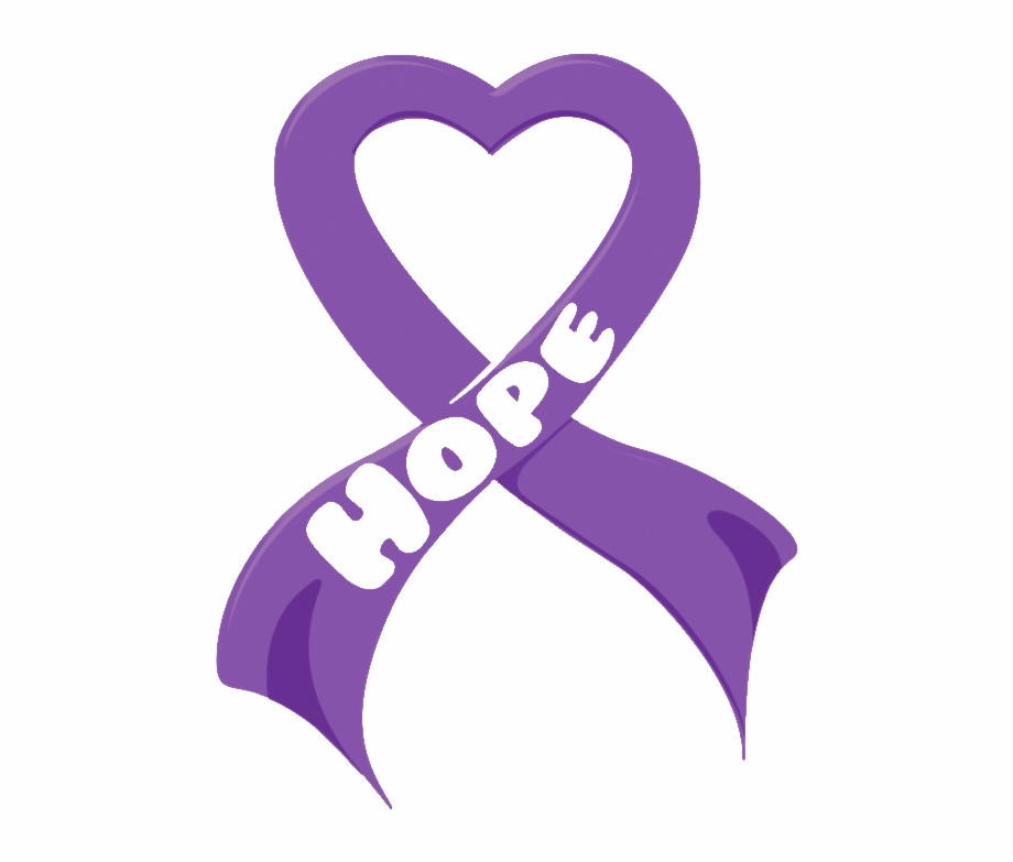 Hope To End Purple Heart Cancer Ribbon