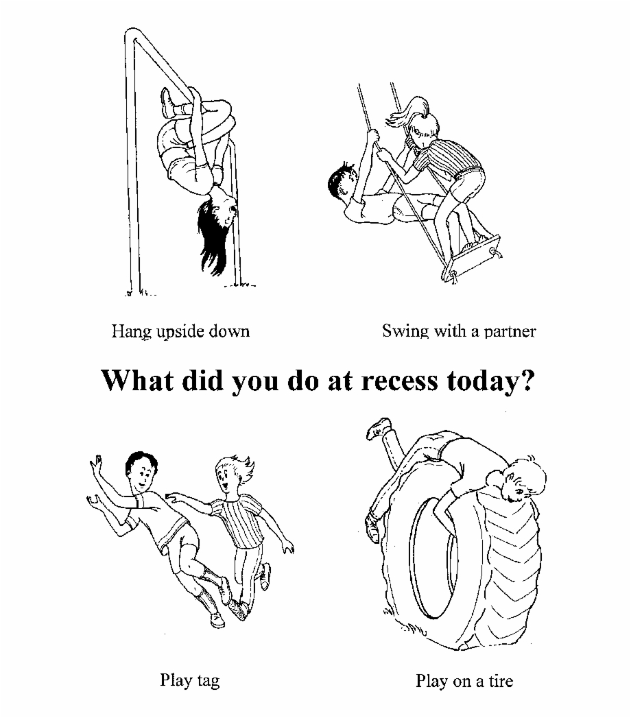 Sample Of Activities On Recess Self Report Cartoon