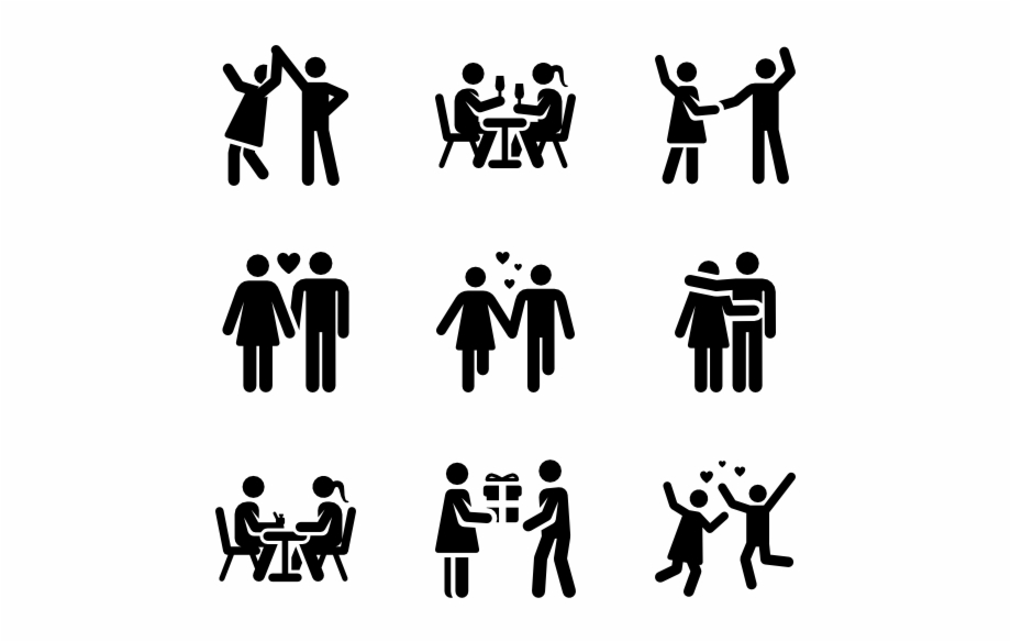 Valentines Pictograms Walking Couple Icon Png