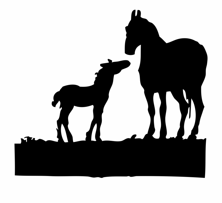 Vector Horses Modern Mare And Foal Clipart