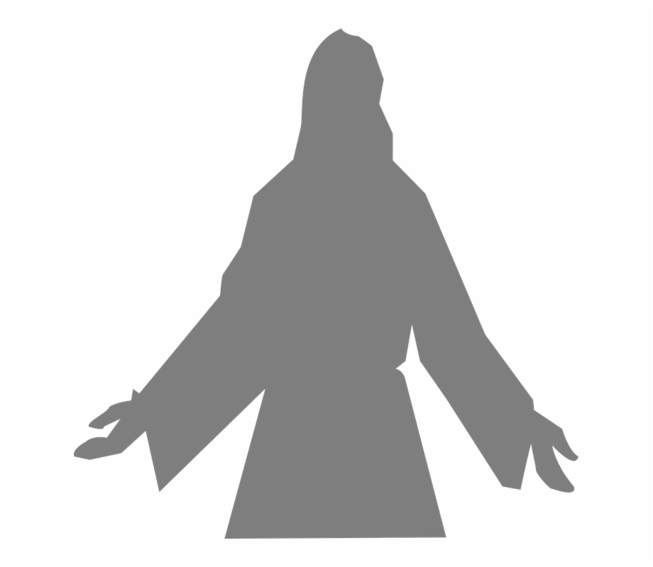 Prophet Jesus Preaching Grey Silhouette Supplicant Open Arms