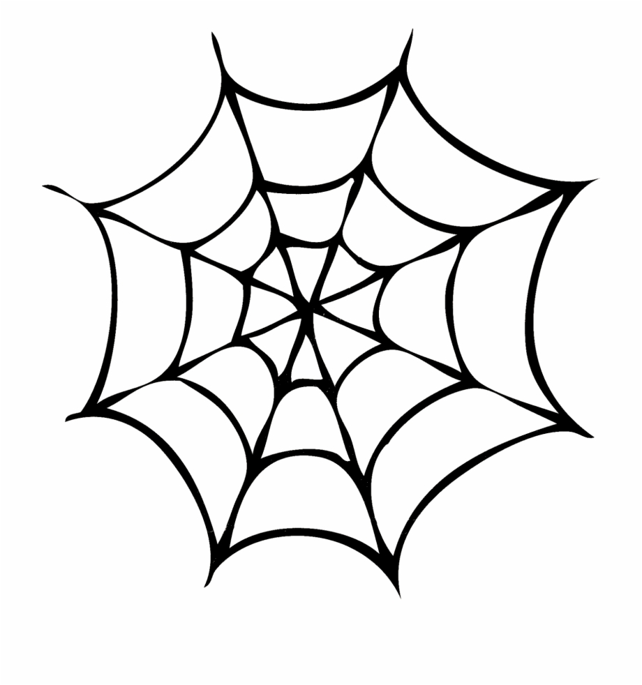 Silhouettes Di Halloween Spider Web Simple Drawing