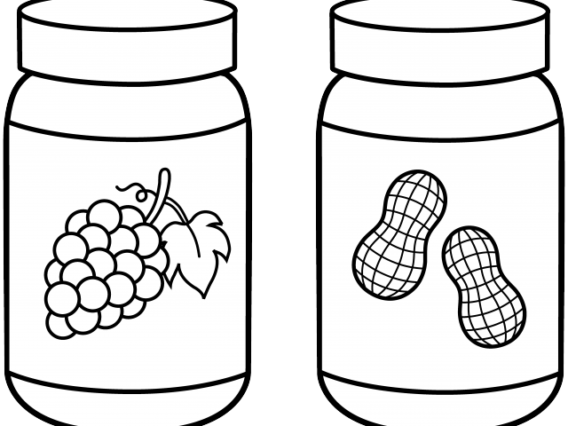 peanut butter and jelly clipart black and white
