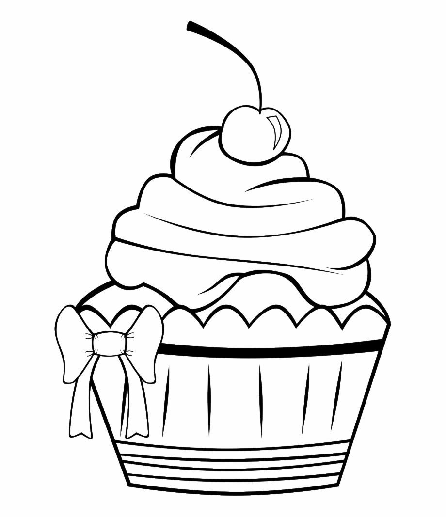 Birthday Cupcake Coloring Page Cake Pics For Drawing