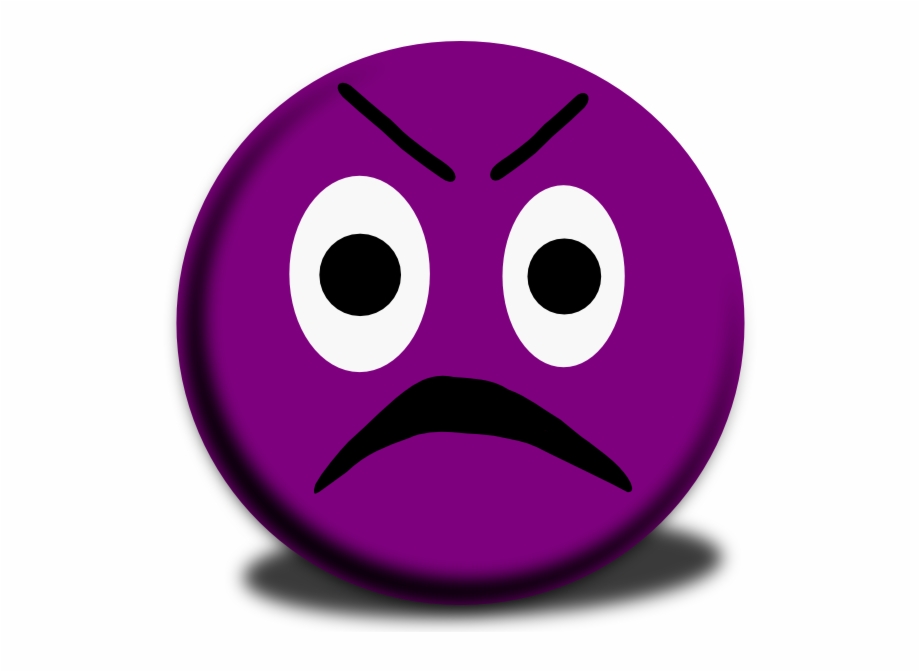 Purple Angry Face Emoji Png Download Purple Face