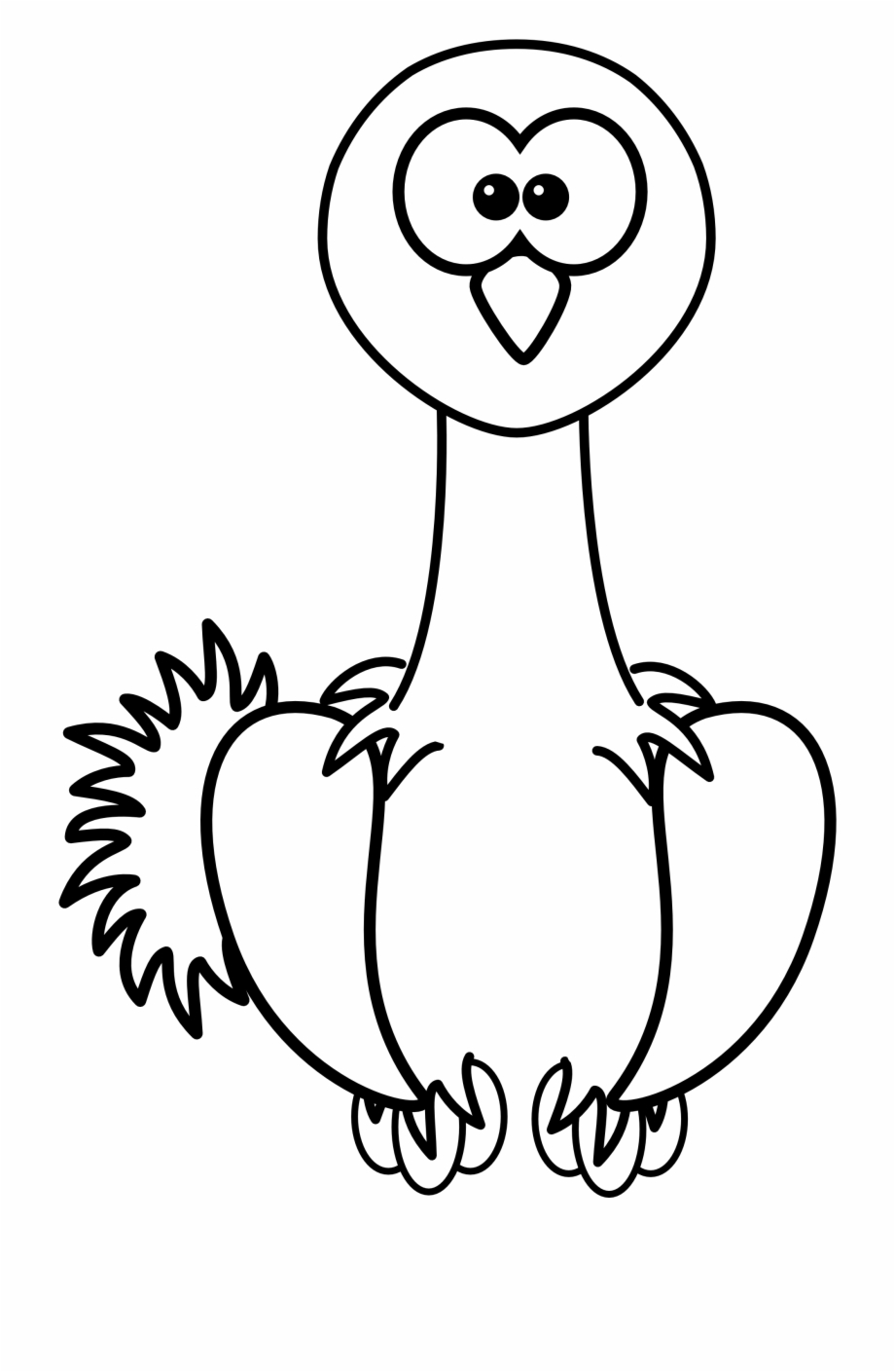 baby ostrich clipart black and white
