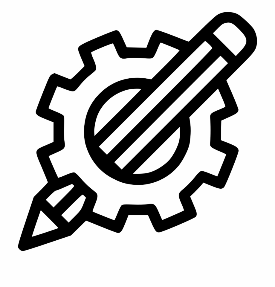 Drawing Pencil Geometry Gear Design Svg Icon Quality