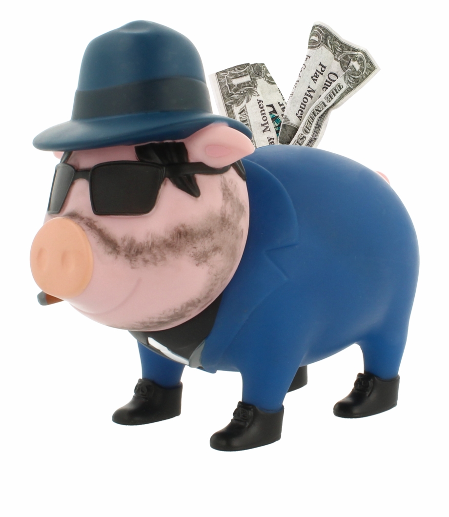 Biggys Gangster Piggy Bank Black And White Dollar