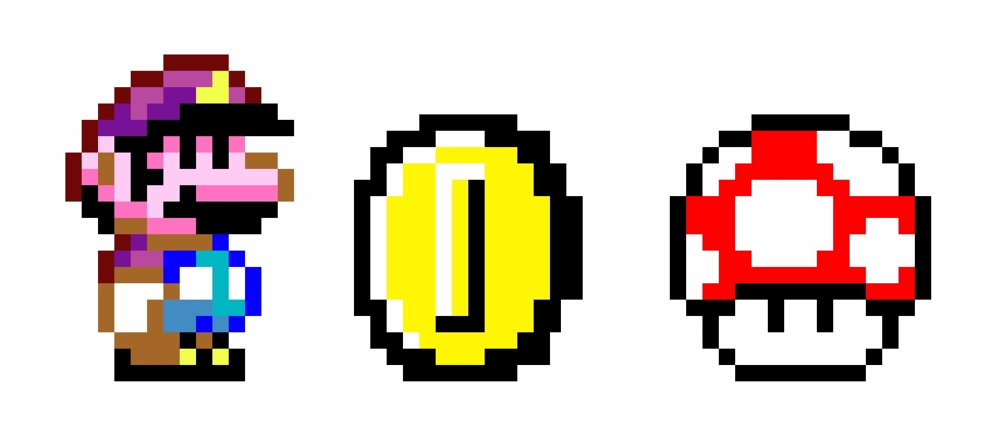 Mario Coin And Mushie Mushroom Mario Pixel Png